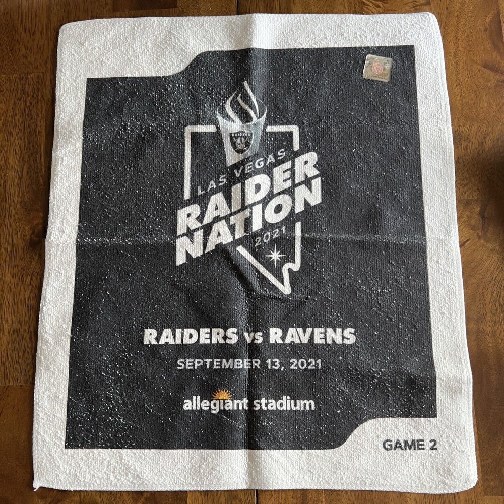 NFL Las Vegas Raider Nation 2021 Game 2 Rowdy Rag Towel Brand New